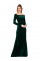 Vert foncé Fourreau Épaule Dénudée Velours Stretch Longue Formelles Robes demoiselle d'honneur / Robes de soirée / Robes de bal en Gros