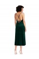 Vert foncé Fourreau midi Velours Stretch Courte Robes demoiselle d'honneur / Robes de soirée / Robes de cocktail en Gros