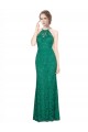 Vert foncé Sirène Licou Col Haut Dentelle Longue Robes demoiselle d'honneur / Robes de bal en Gros