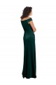 Vert foncé Trapèze Col Carré Velours Stretch Longue Formelles Robes demoiselle d'honneur / Robes de soirée / Robes de bal en Gros