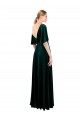 Vert foncé Trapèze Col V Velours Stretch Longue Robes demoiselle d'honneur / Robes de bal en Gros