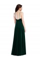 Vert foncé Trapèze Licou Col Haut Velours Stretch Longue Robes demoiselle d'honneur / Robes de bal en Gros