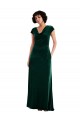 Vert foncé Trapèze Velours Stretch Longue Robes demoiselle d'honneur / Robes de bal en Gros