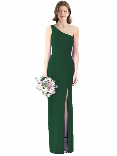Vert foncé Trompette Mousseline Longue Robes demoiselle d'honneur en Gros