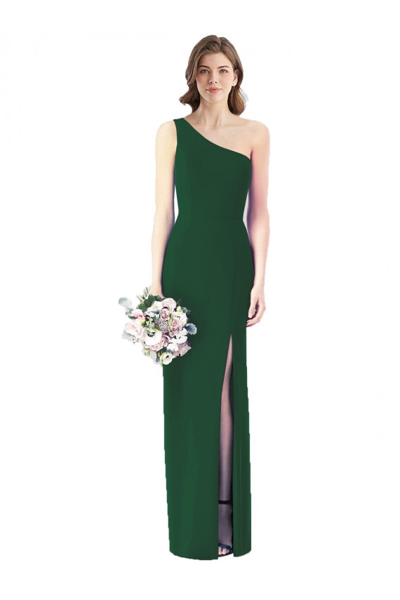 Vert foncé Trompette Mousseline Longue Robes demoiselle d'honneur en Gros