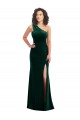 Vert foncé Trompette Velours Stretch Longue Robes demoiselle d'honneur / Robes de bal en Gros