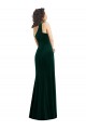Vert foncé Trompette Velours Stretch Longue Robes demoiselle d'honneur / Robes de bal en Gros