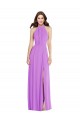 Violet Trapèze Licou Mousseline Longue Formelles Robes demoiselle d'honneur / Robes de soirée en Gros