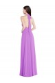 Violet Trapèze Licou Mousseline Longue Formelles Robes demoiselle d'honneur / Robes de soirée en Gros