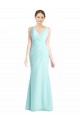 Waterfall Sirène Col V Mousseline Dentelle Longue Robes demoiselle d'honneur en Gros